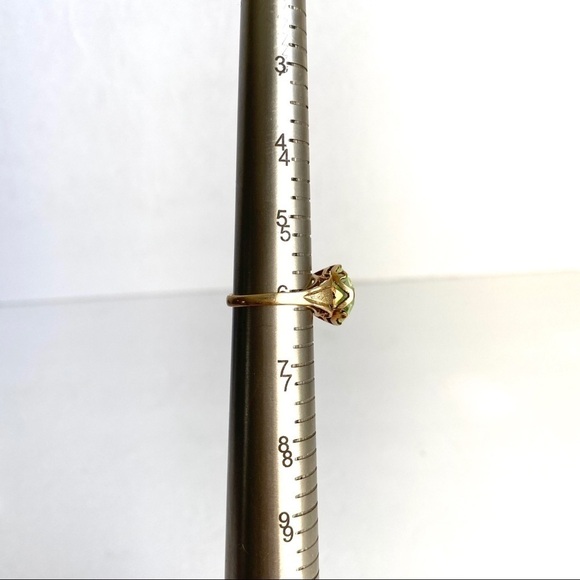 Vintage 14k Gold Cocktail Ring Green Spinel Statement Bold Gemstone Mob Wife - Picture 9 of 9